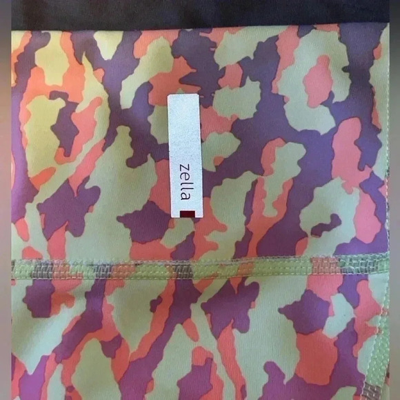 MWOT Zella Live In Streamline bright neon gym crop legging Size Large mesh panel - Picture 5 of 6